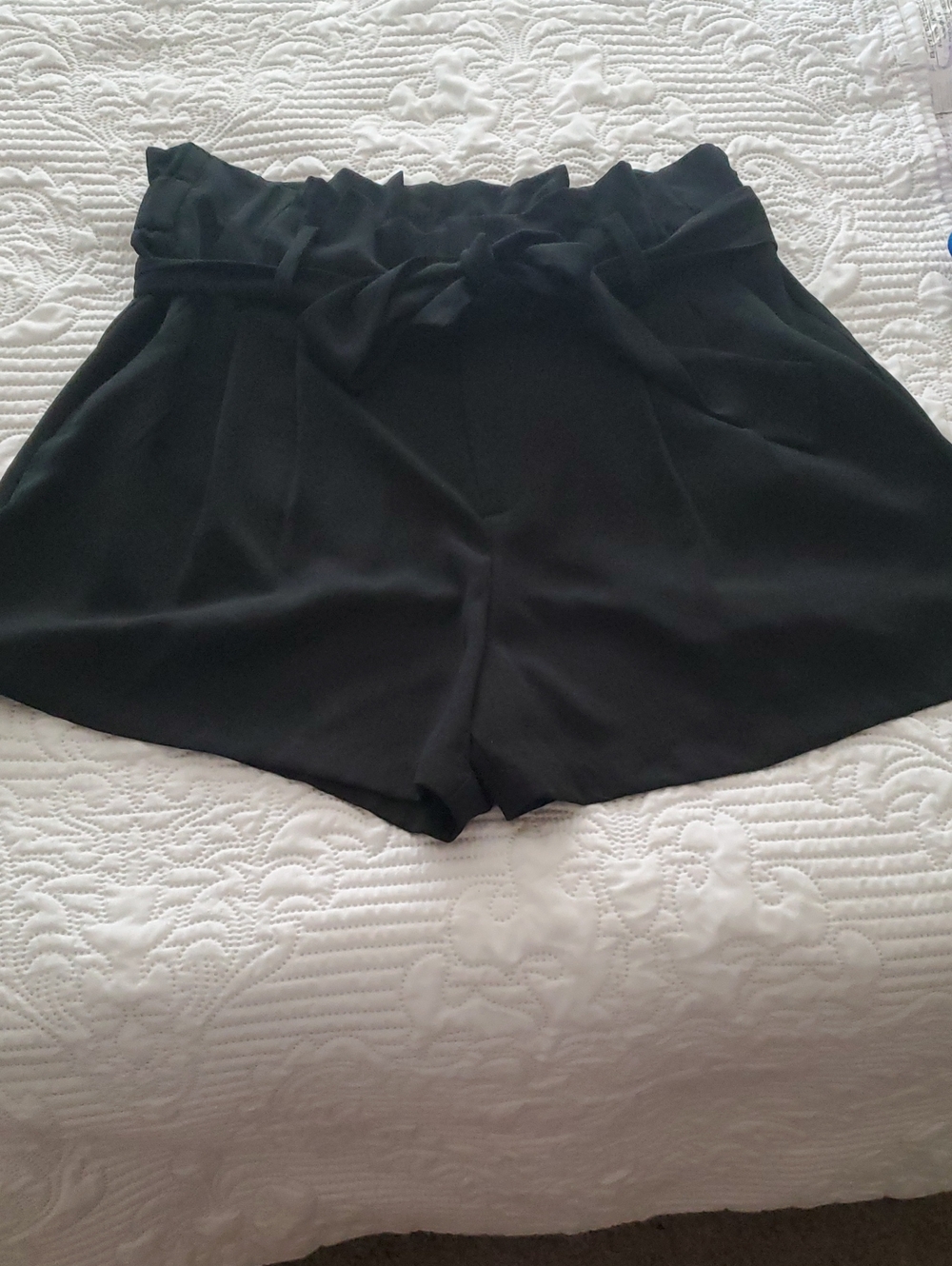 a new day Black Paperbag Tie-Waist Shorts